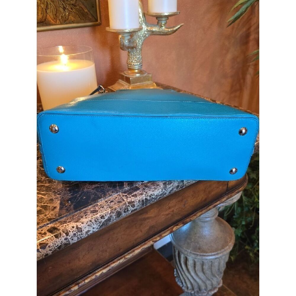 Coach Turquoise Dome Satchel - Structured Leather Handbag - Picture 8 of 16
